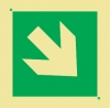 UL 924 Listed Directional EXIT Sign | Emergency Exit Route Location and Identification Sign - 45° Directional arrow