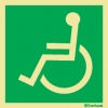Wheelchair accessible route to an emergency exit - Emergency Exit Route Location and Identification Sign