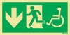 Progress down - Wheelchair accessible route to an emergency exit - Emergency Exit Route Location and Identification Sign