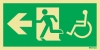 Progress to the left - Wheelchair accessible route to an emergency exit - Emergency Exit Route Location and Identification Sign