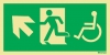 Progress to the left - Wheelchair accessible route to an emergency exit - Emergency Exit Route Location and Identification Sign