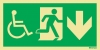 Progress down - Wheelchair accessible route to an emergency exit - Emergency Exit Route Location and Identification Sign
