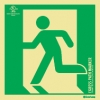 UL 1994 Listed emergency exit (left hand) sign