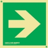 UL 1994 Listed directional arrow egress path marking sign