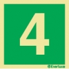 Identification Number Sign - 4 - For the identification of a designated assembly point, floors and staircases