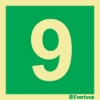 Identification Number Sign - 9 - For the identification of a designated assembly point, floors and staircases
