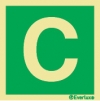 Identification Letter Sign - C - For the identification of a designated assembly point, floors and staircases