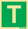 Identification Letter Sign - T - For the identification of a designated assembly point, floors and staircases