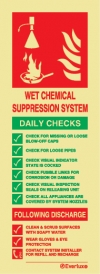 WET CHEMICAL SUPPRESSION SYSTEM - Extinguisher agent identification and actions in the event of a kitchen fire